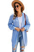 Open Front Cable Sleeve Long Cardigan